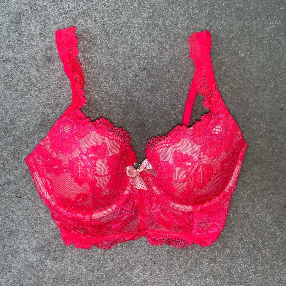 Victoria’s Secret hot pink long line bra